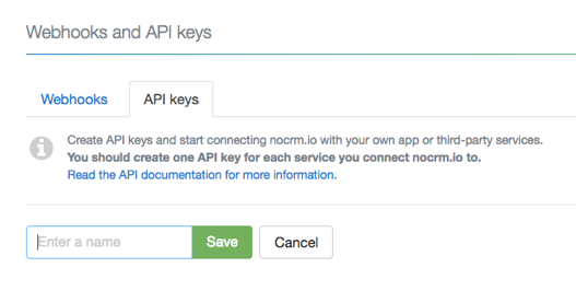 creating and naming a new API key