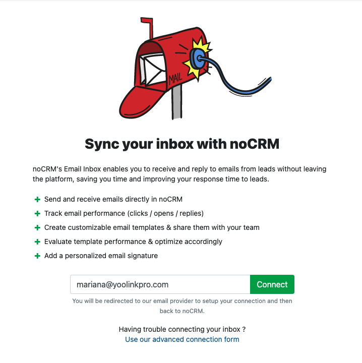 nocrm's 2-way email