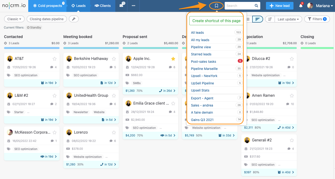 noCRM shortcut