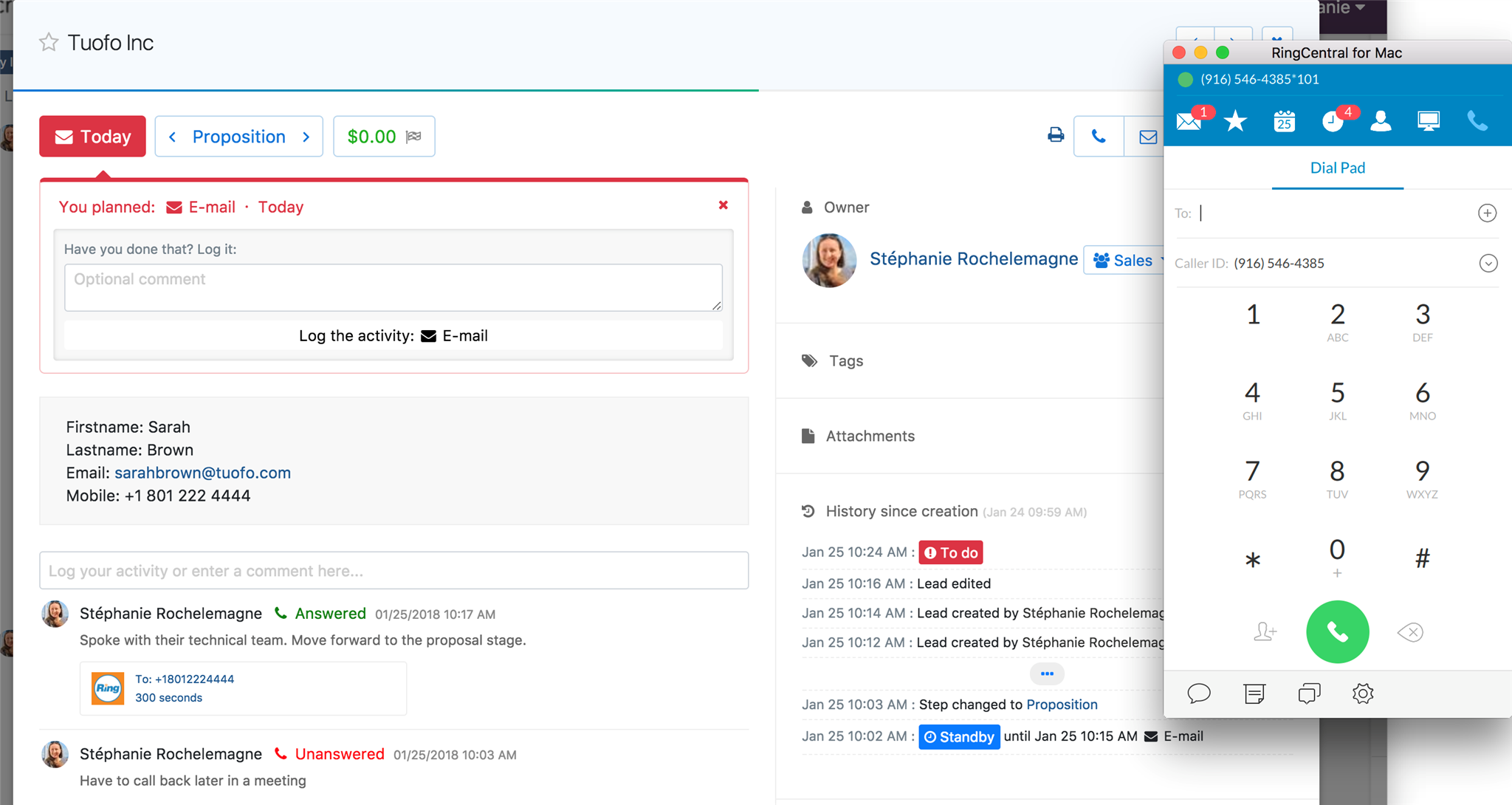 Ringcentral CRM Integration