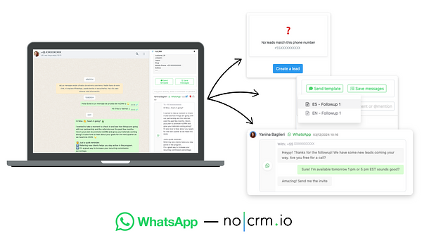 estensione chrome di noCRM e whatsapp